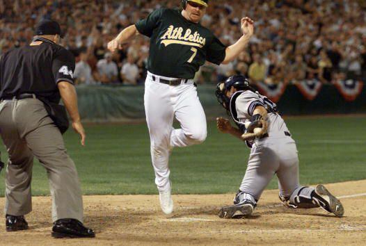 JEREMY GIAMBI, A PHILLIE IN 2002, PASSES AT 47