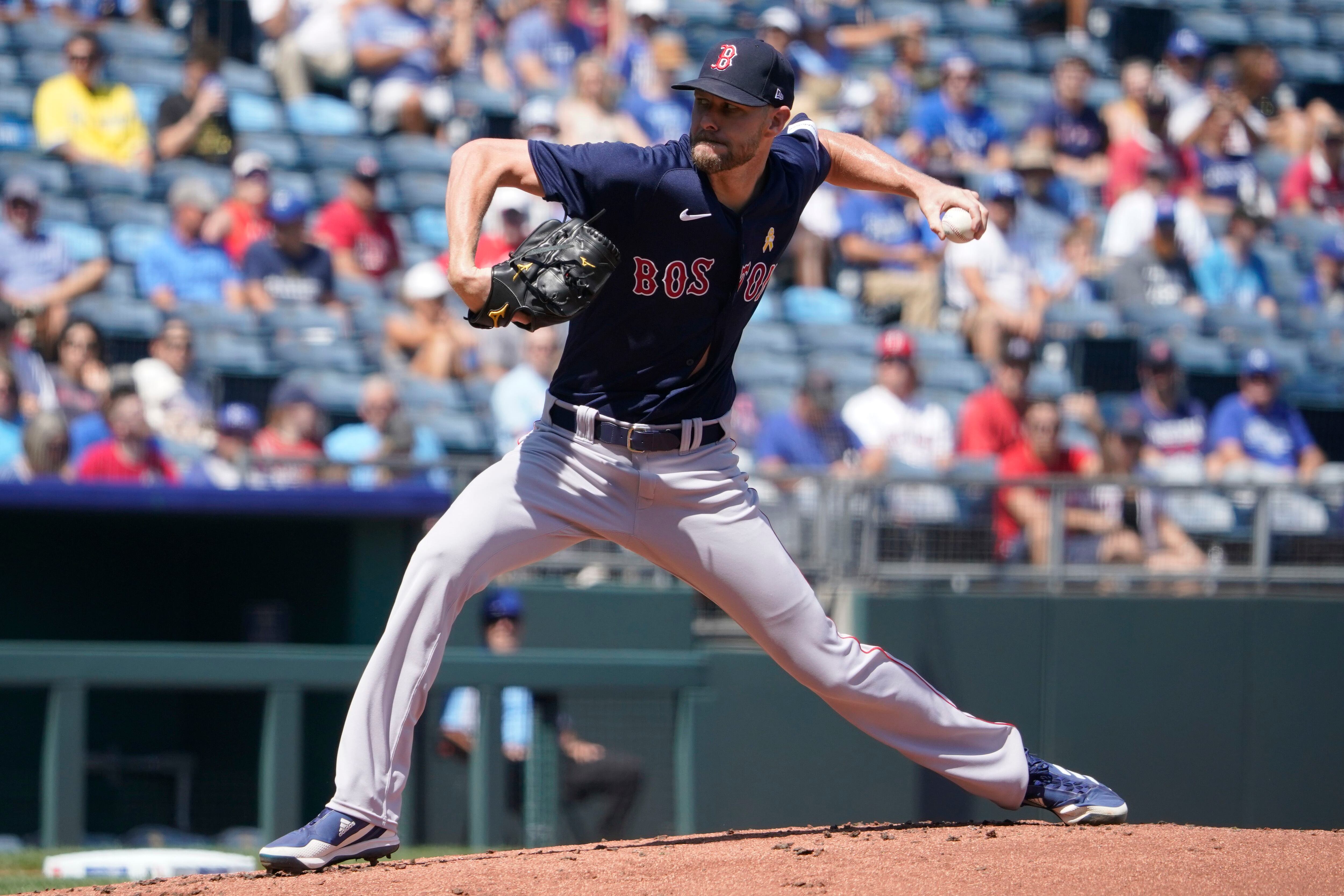 Brayan Bello of the Boston Red Sox pitches against the Kansas City News  Photo - Getty Images