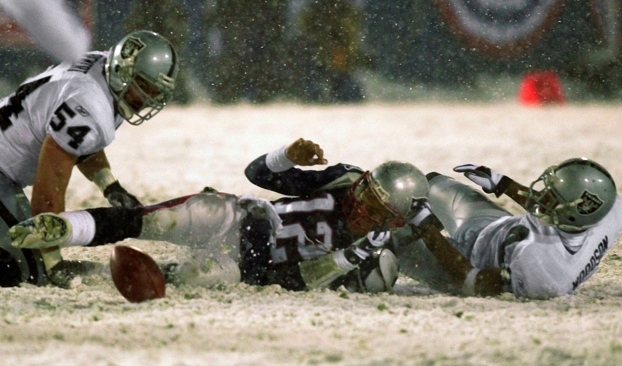 Tom Brady & Charles Woodson New England Patriots & Oakland Raiders  Multi-Signed 16'' x 20'' Tuck Rule Photograph